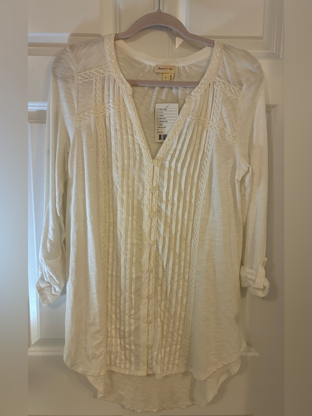 NEW! Anthropologie Meadow Rue Cotton Blouse M - Picture 2 of 6